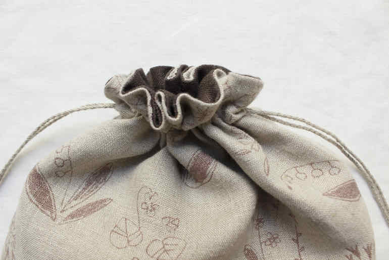 リネンプリントワイルドフラワーズ<br />巾着セット